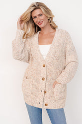 Phillis Chunky Knit Cardigan | Oatmeal Multi
