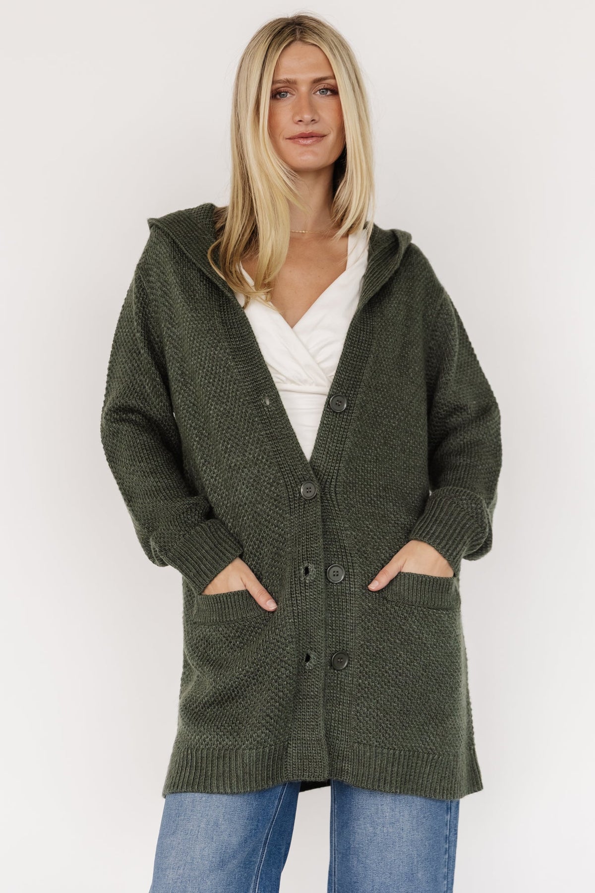 Katrine Hooded Cardigan | Green