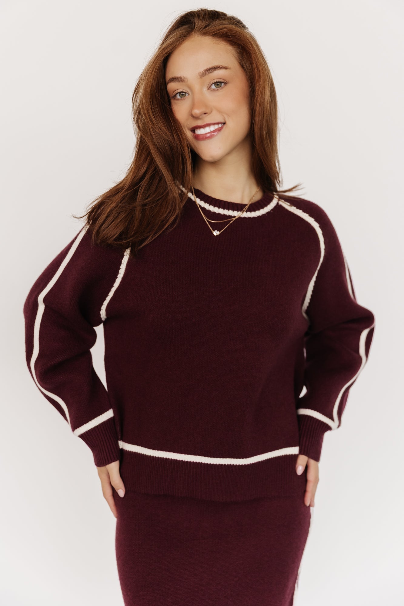 Ava Knit Sweater | Wine
