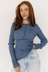 Stevie Ribbed Sweater | Blue