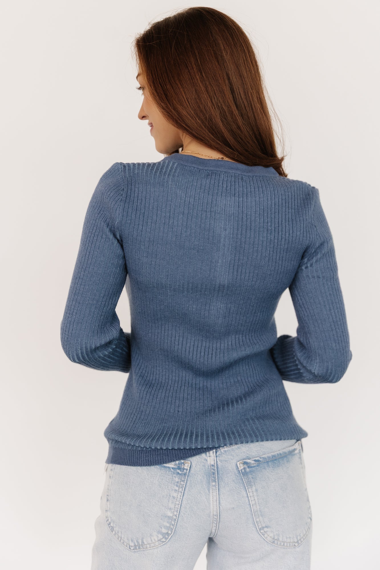 Stevie Ribbed Sweater | Blue