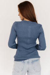 Stevie Ribbed Sweater | Blue