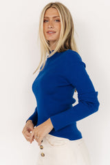 Ilsa Ribbed Sweater Top | Cobalt