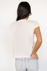 Lexie Knit Top | Cream + Cherry Applique