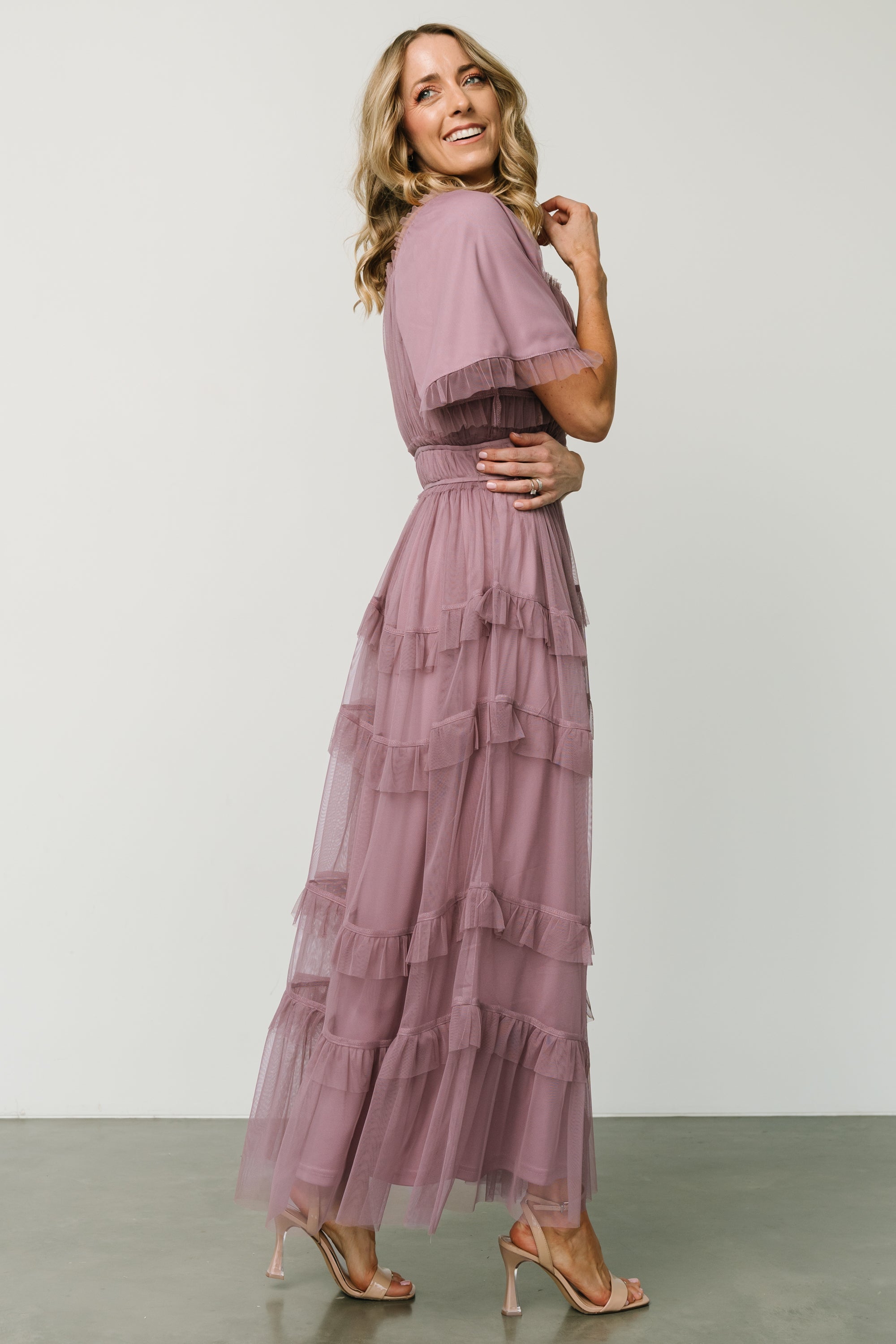 Magdalena Tulle Maxi Dress | Dusty Orchid