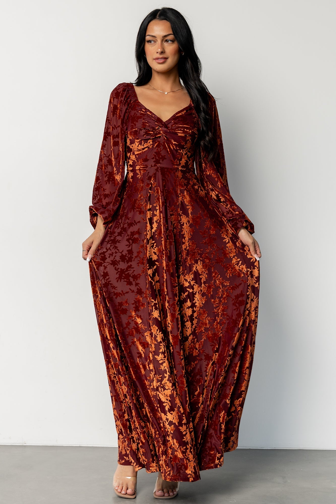 Aurora Velvet Maxi Dress | Clove + Copper Floral
