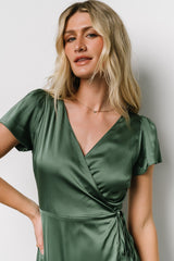 Fabric Swatch - Krystal Satin | Winter Green