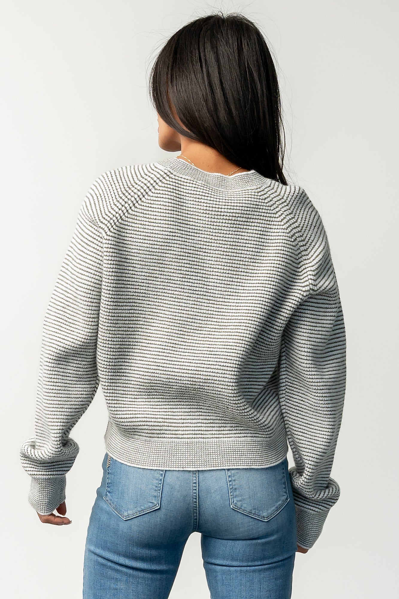 Zadie Striped Sweater | Ivory + Olive