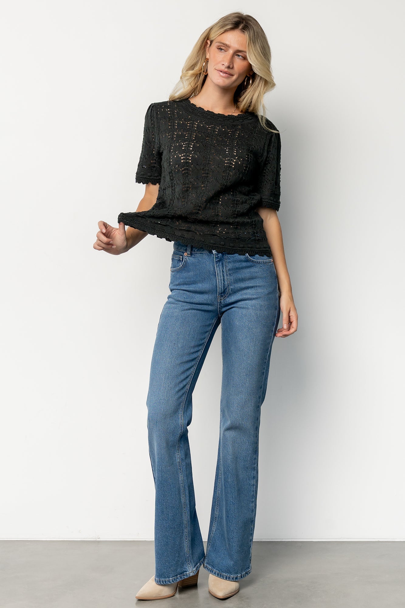 Serenity Knit Sweater Top | Dark Green