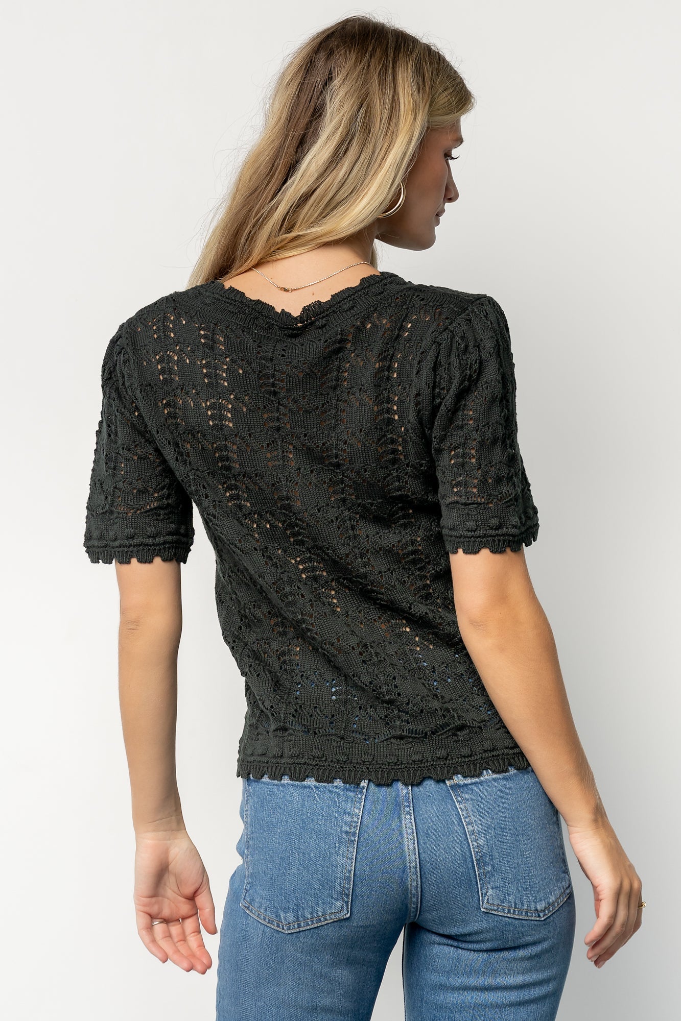 Serenity Knit Sweater Top | Dark Green