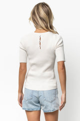 Chiara Ribbed Top | Ivory