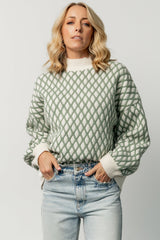 Hendrix Diamond Knit Sweater | Green