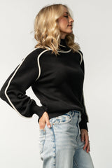 Harrington Sweater | Black + Cream