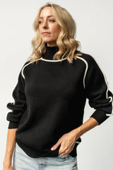 Harrington Sweater | Black + Cream
