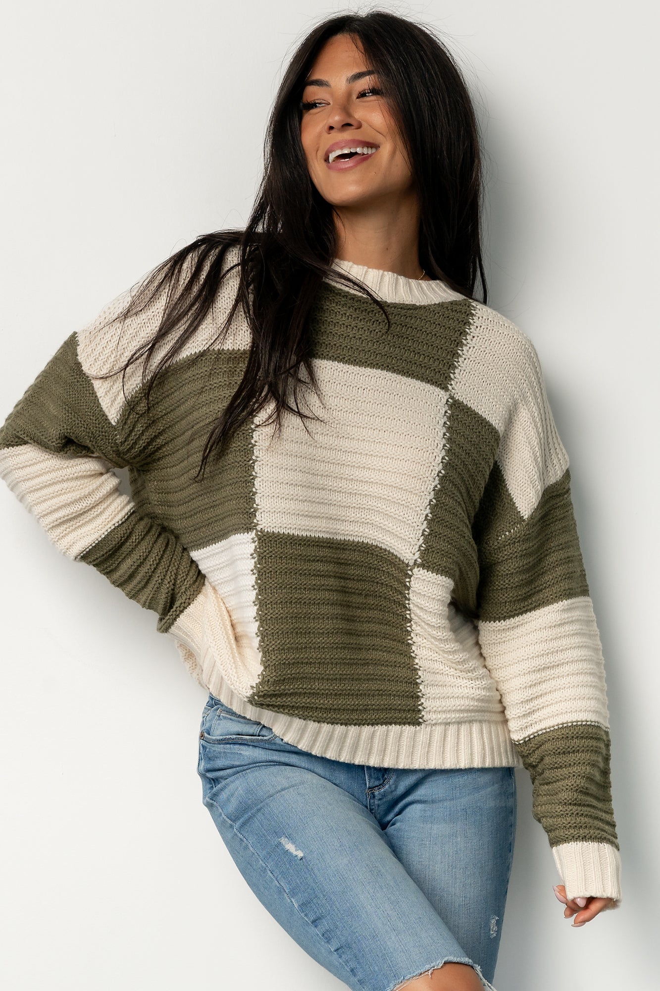 Jayda Sweater | Cream + Olive