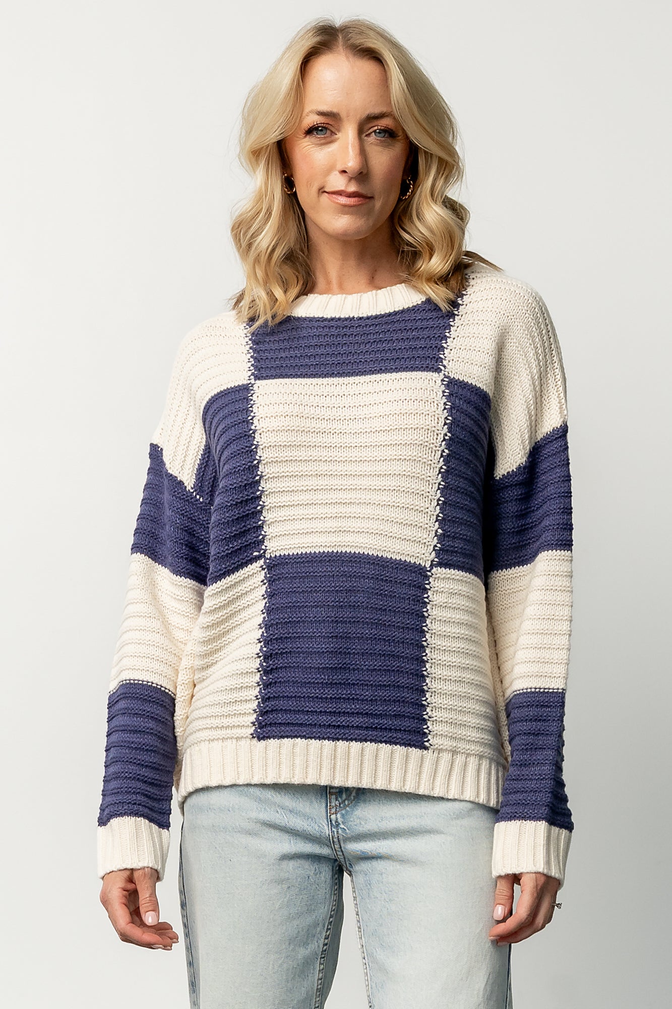 Jayda Sweater | Cream + Blue
