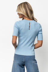 Chiara Ribbed Top | Light Blue