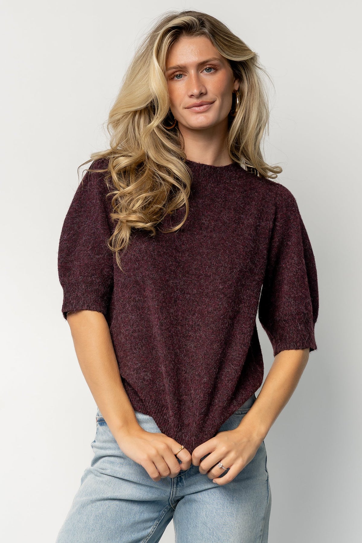 Keira Sweater Top | Dark Plum