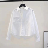 New Design Behind The Fashion Open Short Loose Long-Sleeved Shirt Shirt Casual 2025 Coat Spring Coat HZ1208