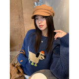 [Sheep Velvet] Fashion High Quality Silkfreflower-Blend Sweater In Autumn Lovely Casual Round Knitted Shirt HZ1208