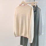 Black Spotted Dog Watery Wool Sweater Women Winter Soft Languid Horse Hair Long Knitted Blouse Autumn And Winter HZ1208