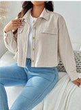 New Large Women's Corduroy Short Casual Coat HZ1208