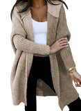 Colored Hooded Knitted Cardigan Women's Long Sweater Women's Coat In The Autumn And Winter Of 2025 HZ1208