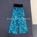 2025 New Popular Print Wide Leg Pants Fake Two Teen Hip Hops HZ1208