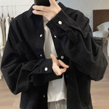 Cotton 2025 Korean Version Of The Women's Spring And Autumn New Grinding Loose Thin Short Collar Shirt Long-Sleeved Top Coat HZ1208