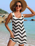 New Beach Hoodie Knitted Knitted Wave-Dula Striped Sunscreen Skirt HZ1208