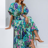 Women's Dress 2025 New Fashion Dress Prints Small Dais With Daiss In The Countryside To Dress Round And Round Fishtail Dress HZ1208