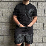 Trendy Letter Print Loose Short-Sleeved Top Street Hip-Hop Men And Women T-Shirt Shorts 2025 HZ1208