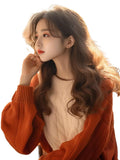 This Year's Popular Color Round-Neck Sweater Women Winter Han Wear A Small Knitted Shirt Lazy Style Good-Looking Top HZ1208