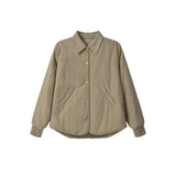 Simple Collar Dark Buckle Cotton Coat Short Coat Women's Autumn And Winter New Loose Thin Cotton Coat Tide HZ1208