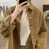 Cotton 2025 Korean Version Of The Women's Spring And Autumn New Grinding Loose Thin Short Collar Shirt Long-Sleeved Top Coat HZ1208