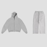 Casual Simple Couple Fashion Hoodie Sweatshirt Solid Color 2207 Coat 2207-1 Trousers HZ1208