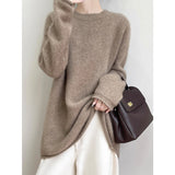 Add Thicker And Increase Imitation Water Marinade Sweater Women 2025 New Autumn And Winter Round Collar Collar Tiling Lazy Wind Long-Sleeved Knitting Top HZ1208