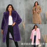 Autumn And Winter Imitation Fox Thick Long Suit Collar Imitation Fur Coat In The Long Plush Fur Coat HZ1208