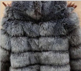 Fur Fever Imitation Fox Fur Coat Women's Short-Sleeved Fur Coat HZ1208