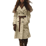2025Insshein West Autumn And Winter Double Buckle Wind Coat Women's Clothing HZ1208