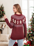 Autumn And Winter New Christmas Sweater Women Loose Knitting Wave Point Snowflake Cartoon Coat HZ1208