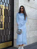 2025 Hot Knitted Hollow Skirt + Vest Skirt Set Women's Soft Knitted Burqa Holiday Wind HZ1208