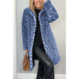 Autumn/Winter 2025 Fashion Leopard-Print Warm Plush Long Coat HZ1208