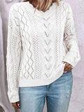 Women's Sweater Knitted Shirt Design Hollow V-Neck Long-Sleeved Hooded Top HZ1208