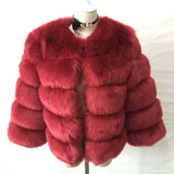 Fur Fever Imitation Fox Fur Coat Women's Short-Sleeved Fur Coat HZ1208