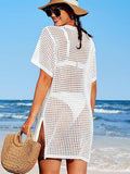 Beach Hoodie Hollow Knitted Short Sleeve Open-Sleeve Seaside Swimsuit Sunscreen Coat Woman HZ1208