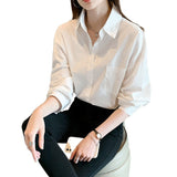 Temperament White Shirt Female New Design Sense Niche Shirt Casual Bottom Shirt With Long Sleeves Folded Shirt HZ1208