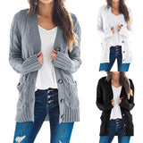 Autumn/Winter 2025 New Women's Casual Cardigan Jacket Solid Color Mah-Button Cardigan Sweater Women HZ1208
