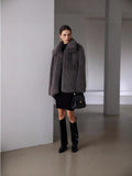 Autumn/Winter 2025 Solid-Color Artificial Fur Coat Female Coat Elegant Temperament HZ1208