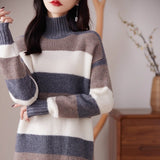 Black Spotted Dog Watery Wool Sweater Women Winter Soft Languid Horse Hair Long Knitted Blouse Autumn And Winter HZ1208